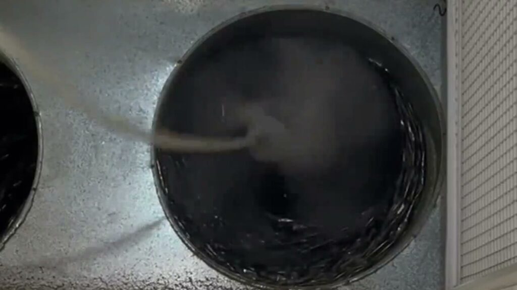 Dust coming out of a ducted aircon return duct in Sydney